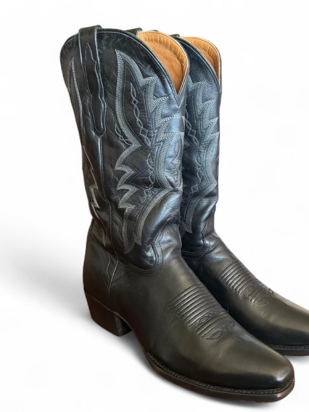 Black Men's El Dorado Handmade Western Cowboy Boots - Size 10